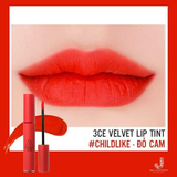 3CE VELVET LIP TINT #CHILDLIKE - ĐỎ CAM